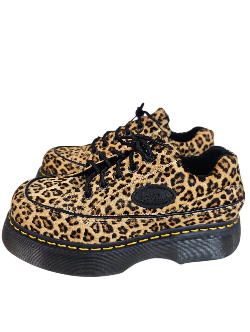 Dr. Martens Buzz 5-Eye Leppard Animal Print Chunky Lace Up Platform Sneaker